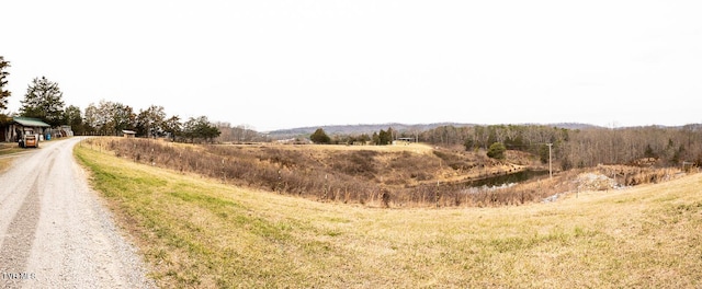 view of street with a rural view