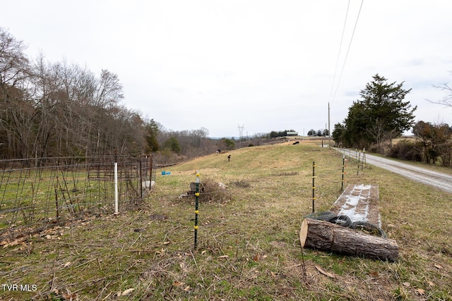 exterior space with a rural view