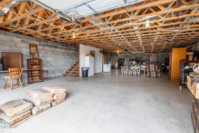 basement with stairway