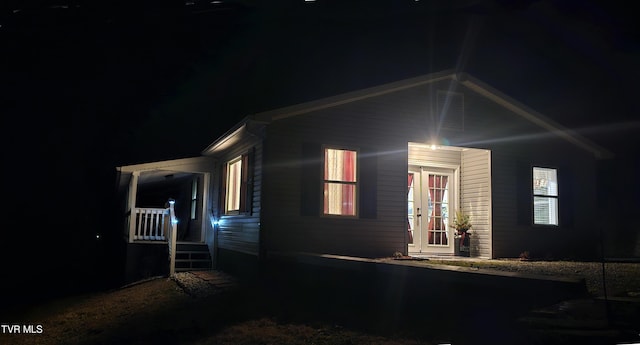 view of front of house featuring french doors