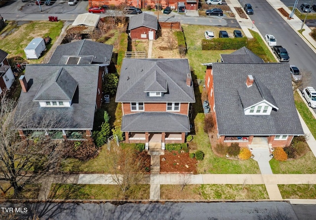 aerial view with a residential view