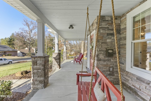 view of patio featuring covered porch