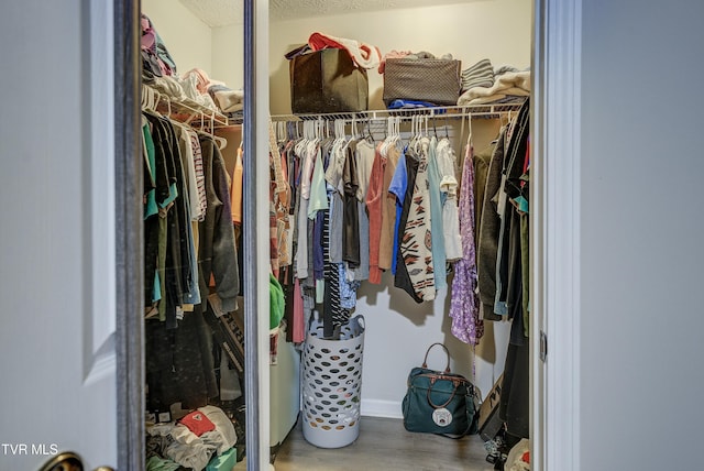 spacious closet featuring wood finished floors