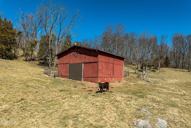 view of outbuilding with an outbuilding