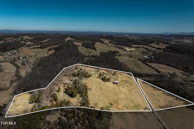 drone / aerial view featuring a rural view