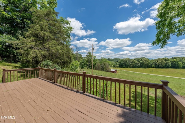 472 Harmony Rd, Jonesborough, TN 37659 - wooden terrace with a lawn