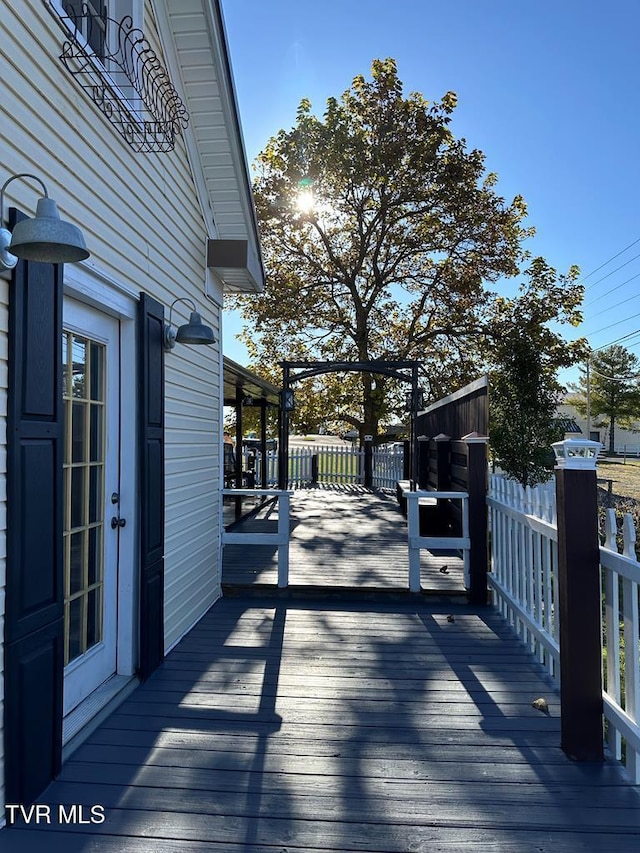 wooden deck with fence