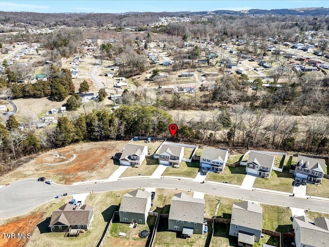 aerial view with a residential view