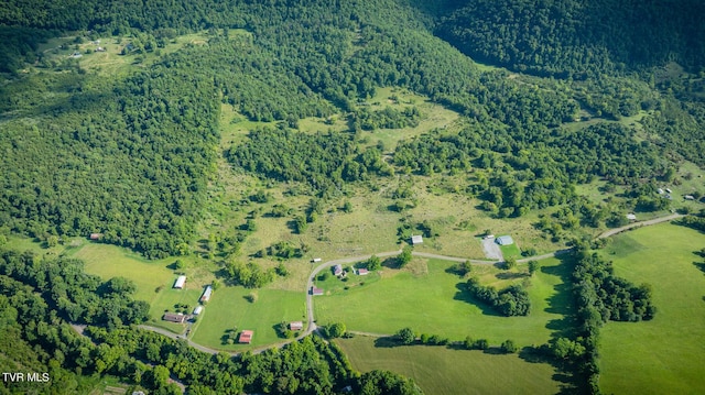 aerial view featuring a forest view