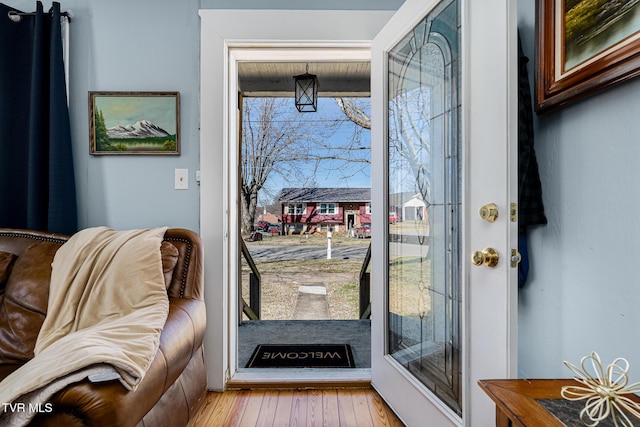 entryway featuring wood finished floors