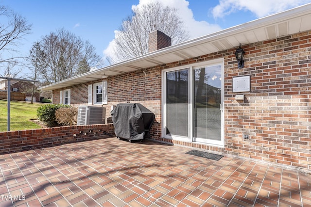 view of patio with area for grilling