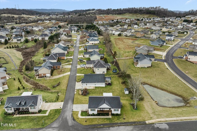 aerial view with a residential view