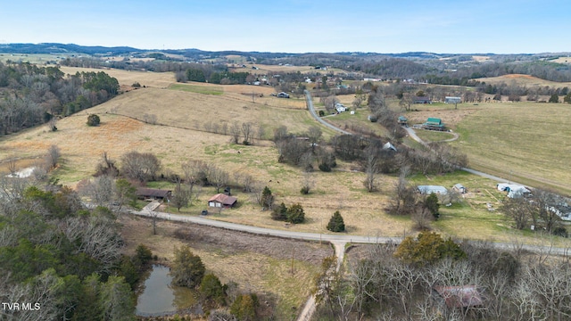 drone / aerial view featuring a rural view