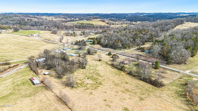 bird's eye view with a rural view