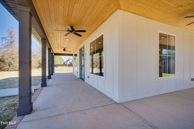 view of patio / terrace with ceiling fan