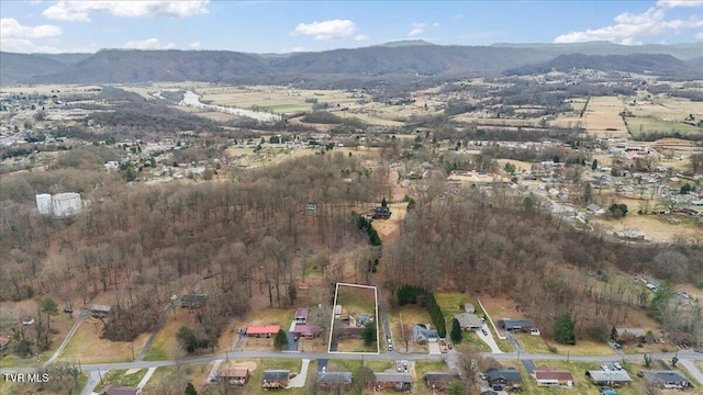 drone / aerial view with a mountain view