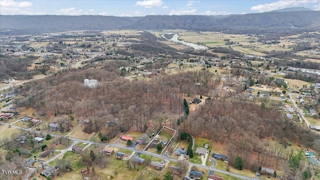 aerial view with a mountain view