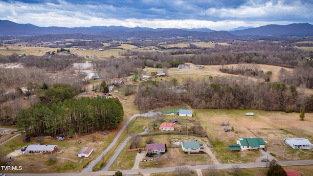 bird's eye view featuring a mountain view