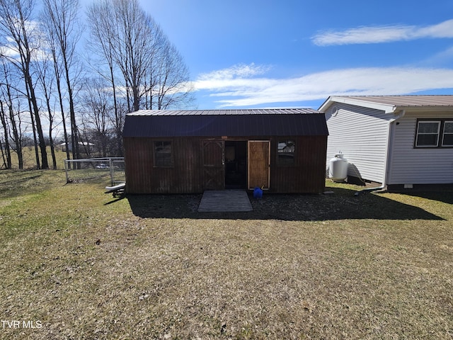 view of shed