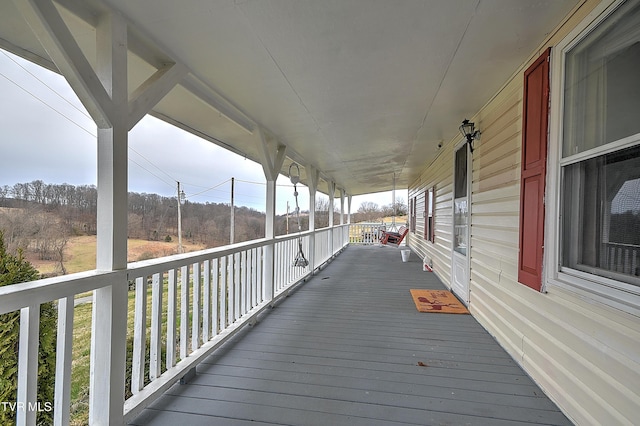 deck with covered porch