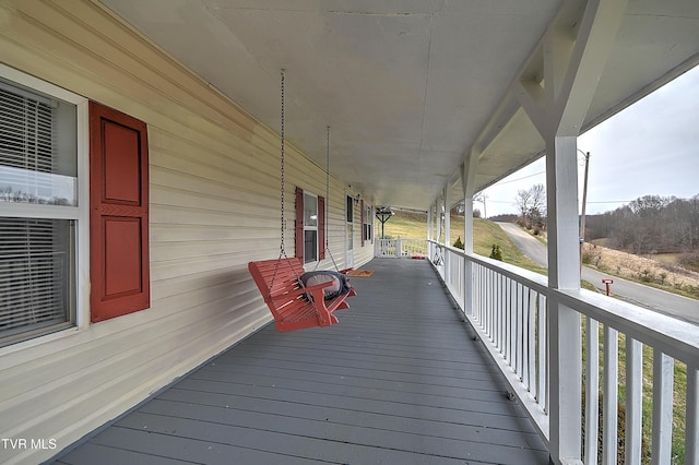 deck featuring a porch