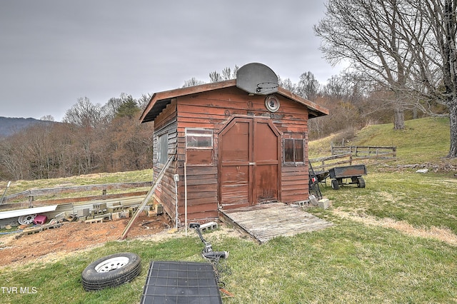 view of shed