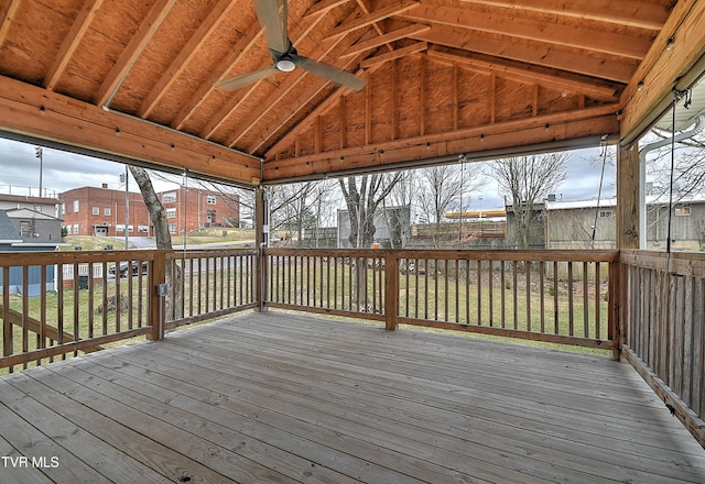 wooden deck featuring a residential view