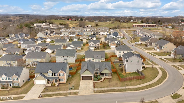 bird's eye view featuring a residential view