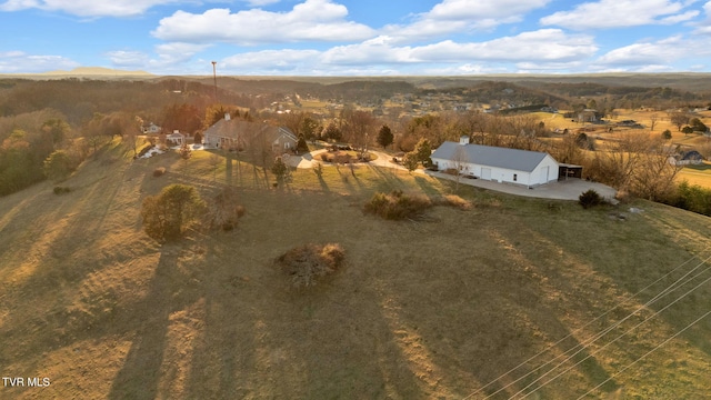 aerial view with a rural view