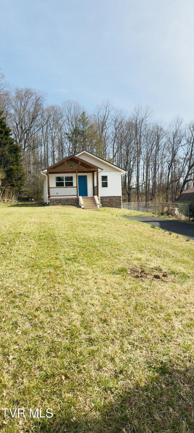 exterior space with a lawn