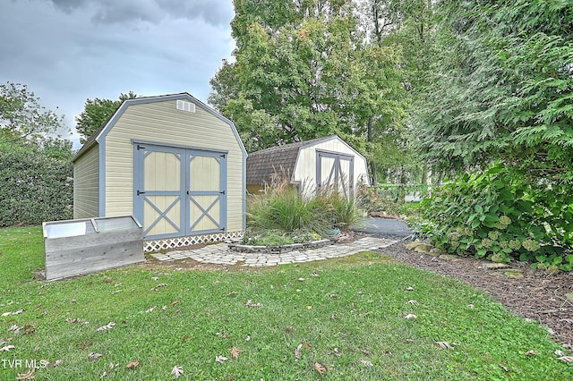 view of shed