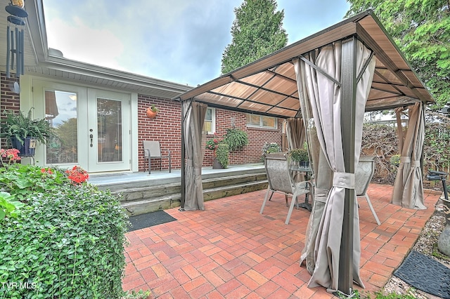 view of patio / terrace featuring a gazebo