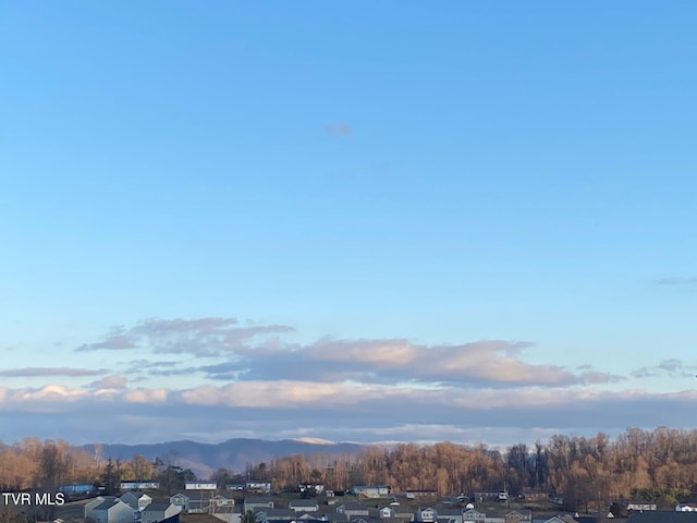 exterior space featuring a mountain view