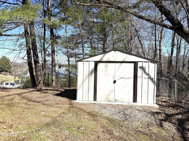 view of shed