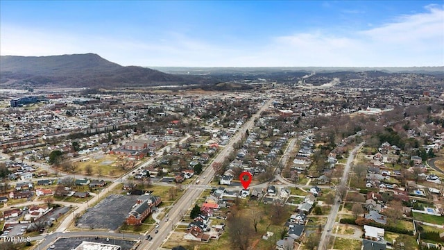 drone / aerial view with a mountain view