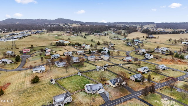 aerial view with a rural view