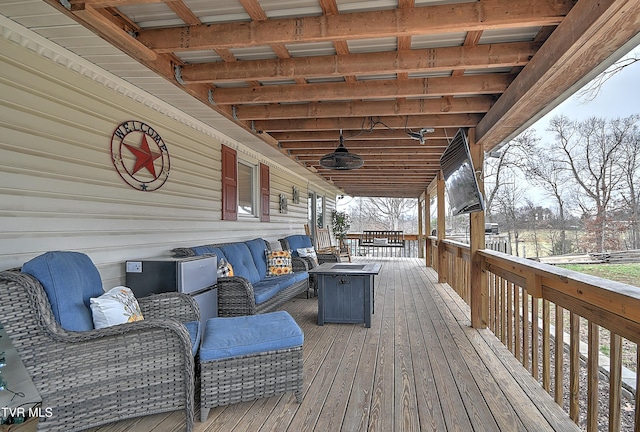 deck with an outdoor living space