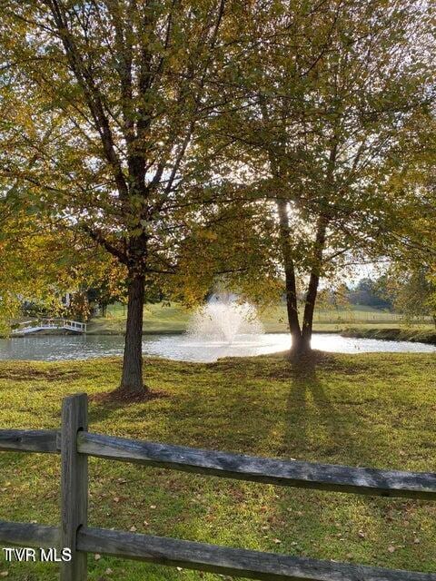 view of yard with a water view