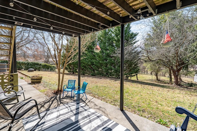 view of patio with fence