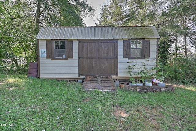 view of shed