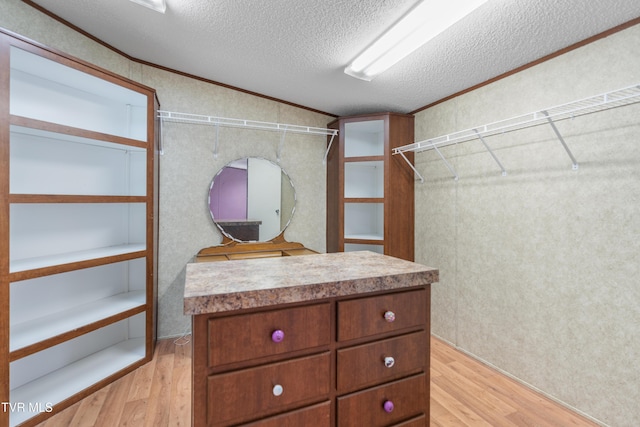 spacious closet with light wood finished floors