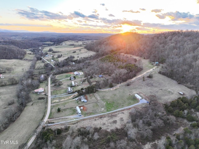 drone / aerial view with a rural view