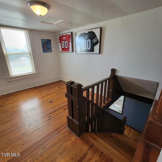 204 Highland Ave, Glade Spring, VA 24340 - stairs featuring hardwood / wood-style floors and baseboards