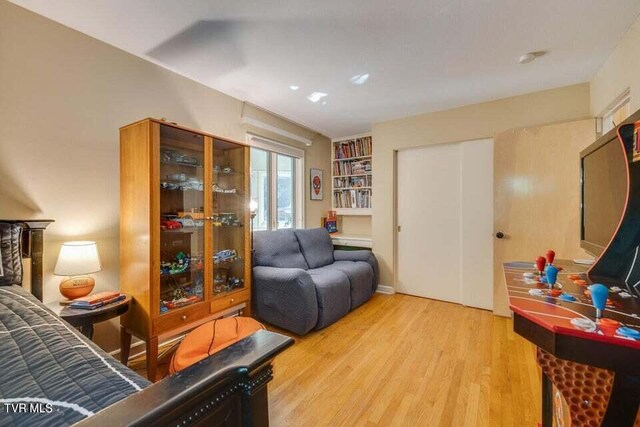 living area featuring light wood-style floors