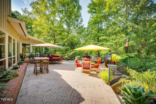 view of patio / terrace featuring outdoor dining space