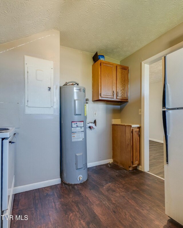 utilities featuring electric panel and water heater