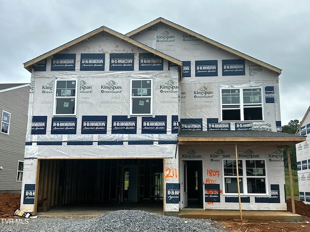 1807 Fox Meadows Cir, Bluff City, TN 37618 - property in mid-construction with an attached garage and driveway