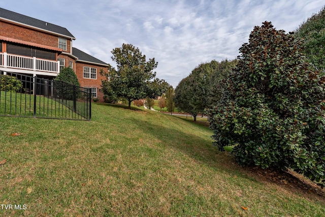 view of yard with fence