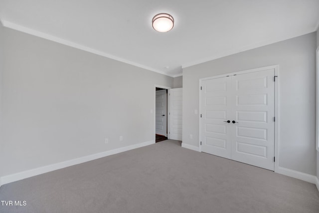 1110 Miller Dr, Jonesborough, TN 37659 - unfurnished bedroom with carpet flooring, ornamental molding, and a closet