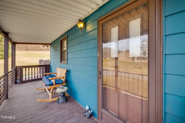 deck featuring covered porch